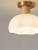 modern-horn-shaped-small-ceiling-lamp-with-wood-accents-and-glass-shade