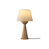 Modern Hourglass Wood Table Lamp Geometric Solid Wood Desk Light for Living Room and Office