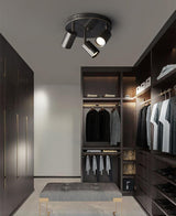 Hugo Hotspot Modern Adjustable Multi Head Flush Mount Ceiling Spotlight in Brass or Black