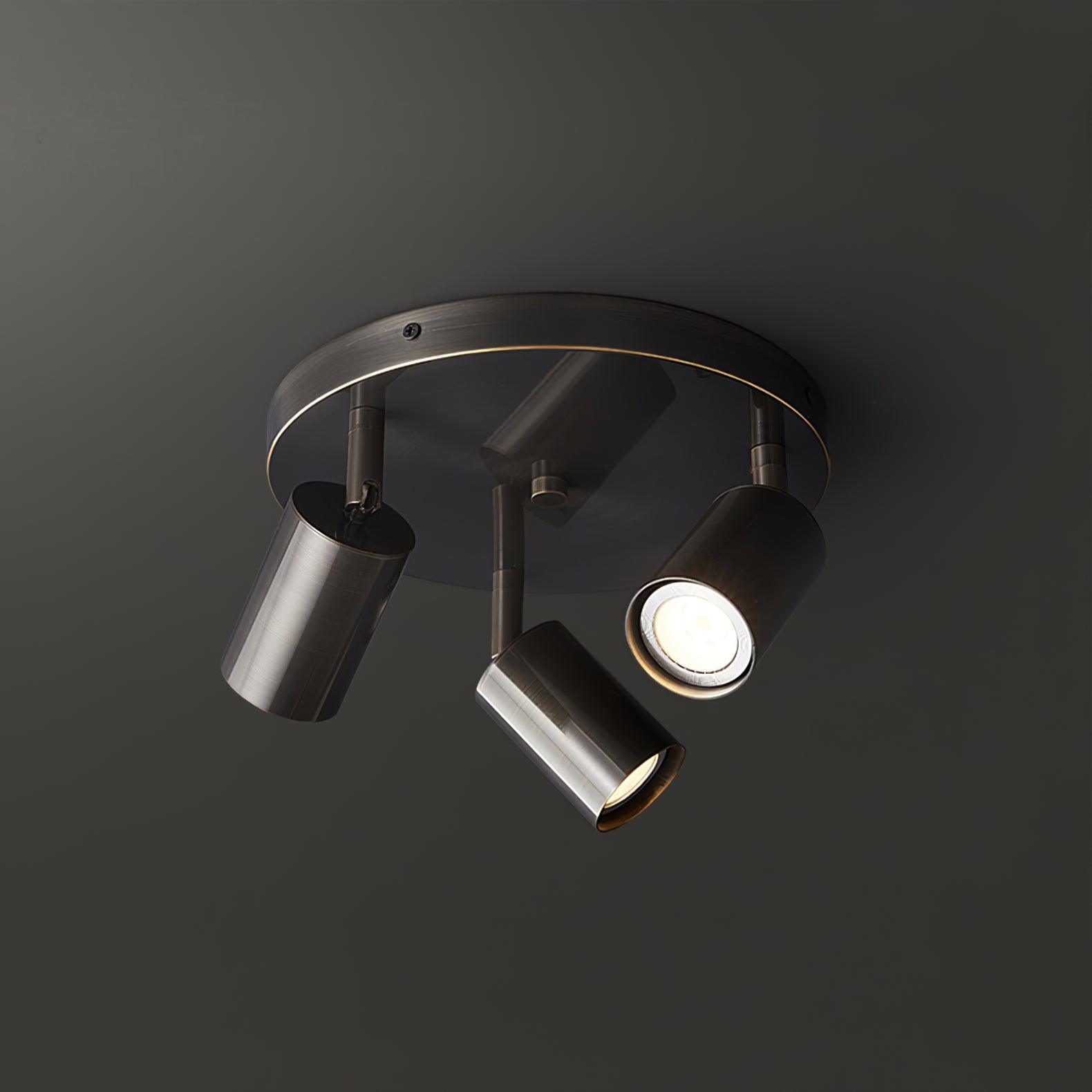 Hugo Hotspot Modern Adjustable Multi Head Flush Mount Ceiling Spotlight in Brass or Black