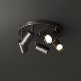 Hugo Hotspot Modern Adjustable Multi Head Flush Mount Ceiling Spotlight in Brass or Black