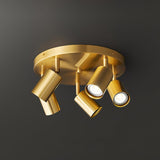 Hugo Hotspot Modern Adjustable Multi Head Flush Mount Ceiling Spotlight in Brass or Black