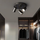 Hugo Hotspot Modern Adjustable Multi Head Flush Mount Ceiling Spotlight in Brass or Black