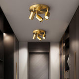Hugo Hotspot Modern Adjustable Multi Head Flush Mount Ceiling Spotlight in Brass or Black