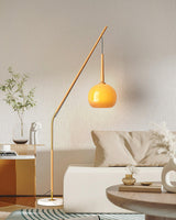 Modern Hulusi Ambient Hanging Floor Lamp with Marble Base and Glass Shade
