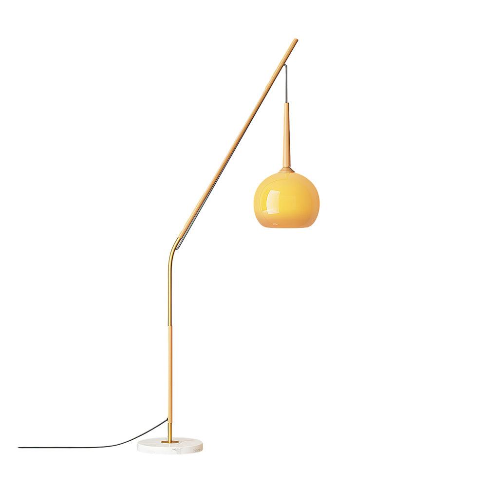 Modern Hulusi Ambient Hanging Floor Lamp with Marble Base and Glass Shade