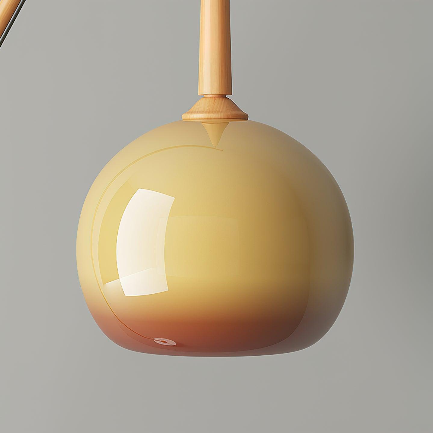 Modern Hulusi Ambient Hanging Floor Lamp with Marble Base and Glass Shade