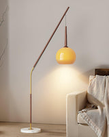 Modern Hulusi Ambient Hanging Floor Lamp with Marble Base and Glass Shade