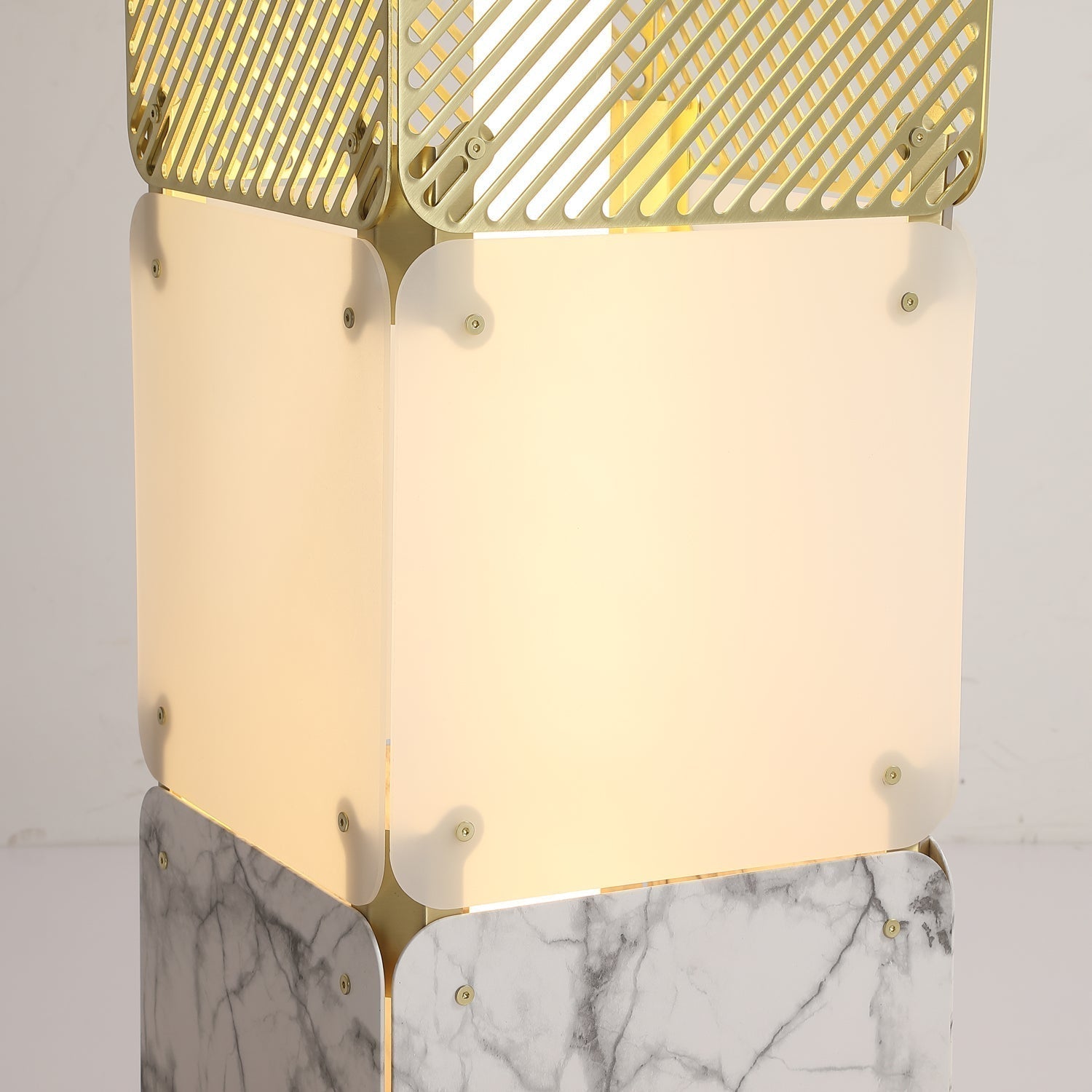 Modern Modular Geometric LED Floor Lamp Hyperqube Stacked Cube Standing Light