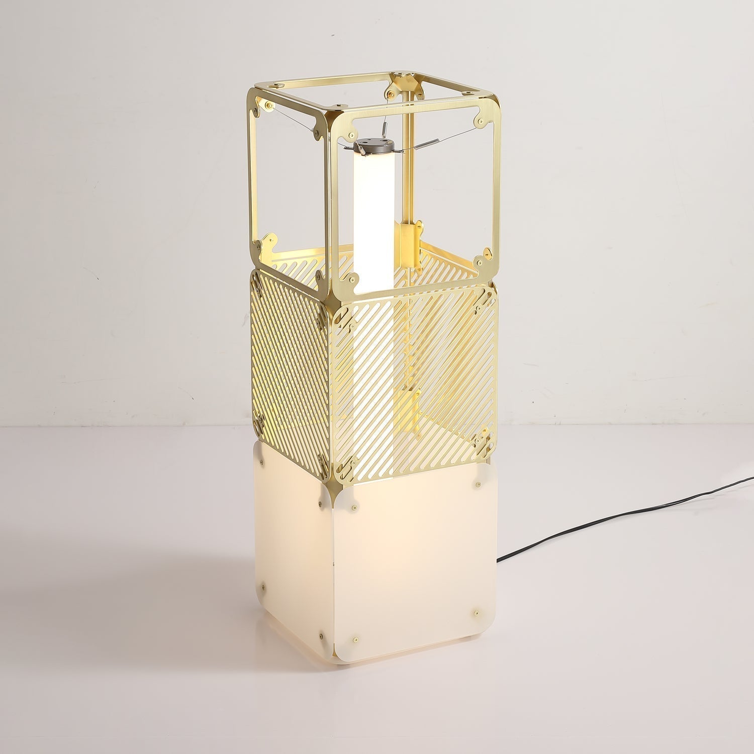 Modern Modular Geometric LED Floor Lamp Hyperqube Stacked Cube Standing Light
