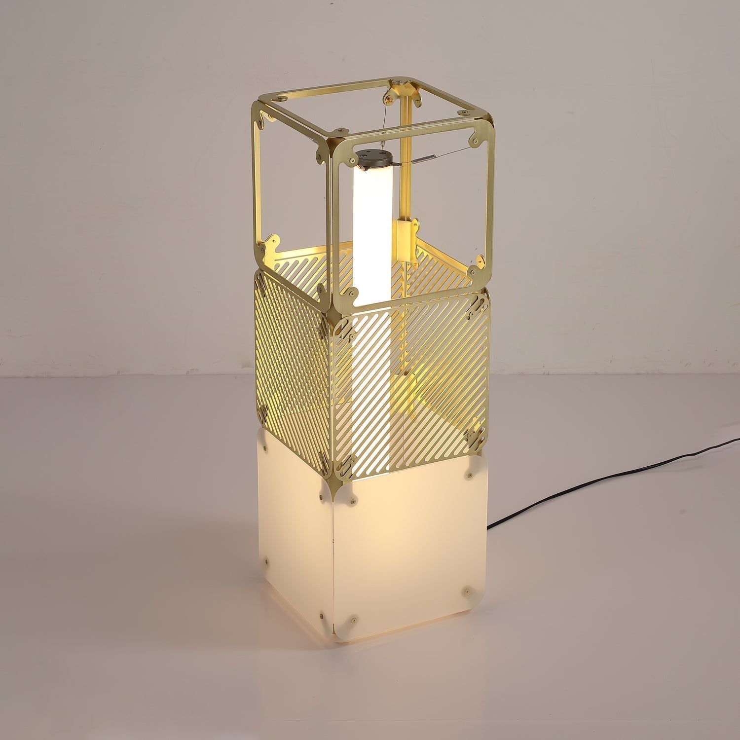 Modern Modular Geometric LED Floor Lamp Hyperqube Stacked Cube Standing Light