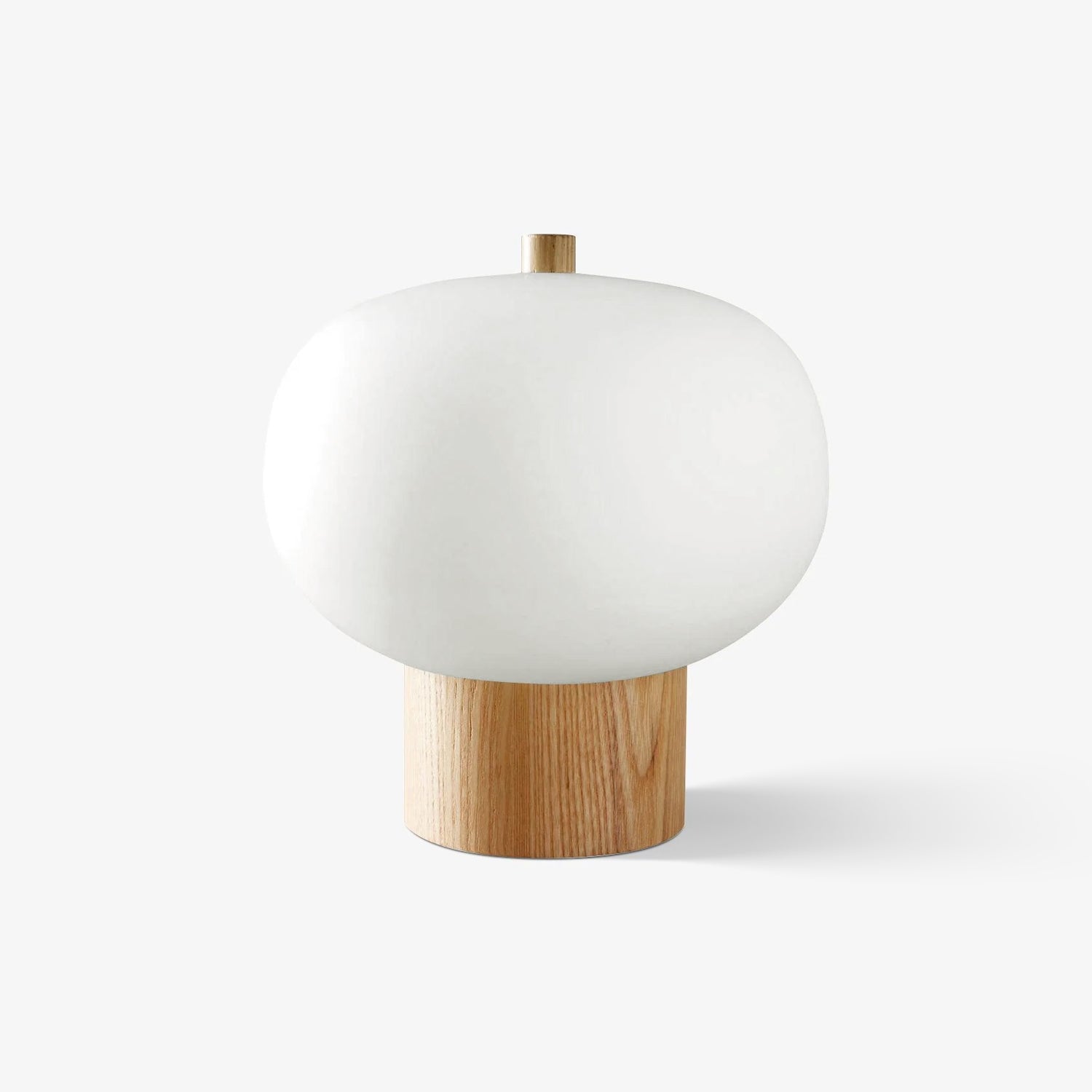 Minimalist Wood and Hand Blown Glass Globe Desk Lamp Modern LED Table Light