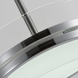Modern Chrome LED Table Lamp with Cylindrical Glass Shade and Acrylic Elements for Bedroom Decor