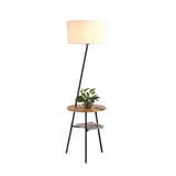 modern-inclined-wood-floor-lamp-with-fabric-shade-and-integrated-side-table
