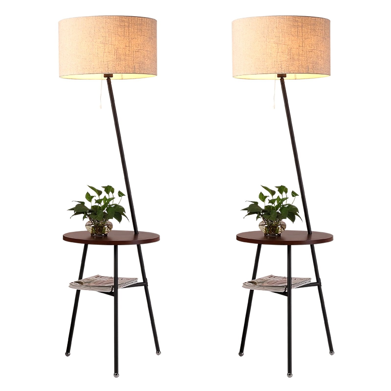 modern-inclined-wood-floor-lamp-with-fabric-shade-and-integrated-side-table