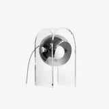 Retro Acrylic and Chrome Sphere Table Lamp Mid Century Modern Side Light