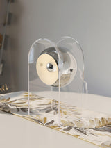 Retro Acrylic and Chrome Sphere Table Lamp Mid Century Modern Side Light