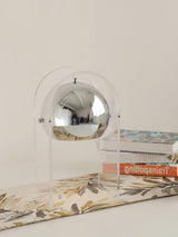 Retro Acrylic and Chrome Sphere Table Lamp Mid Century Modern Side Light