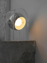 Retro Acrylic and Chrome Sphere Table Lamp Mid Century Modern Side Light