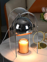 Retro Acrylic and Chrome Sphere Table Lamp Mid Century Modern Side Light