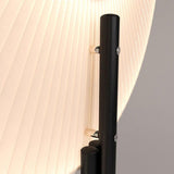 Modern Iris LED Floor Lamp with White Fabric Shade and Adjustable Color Temperatures