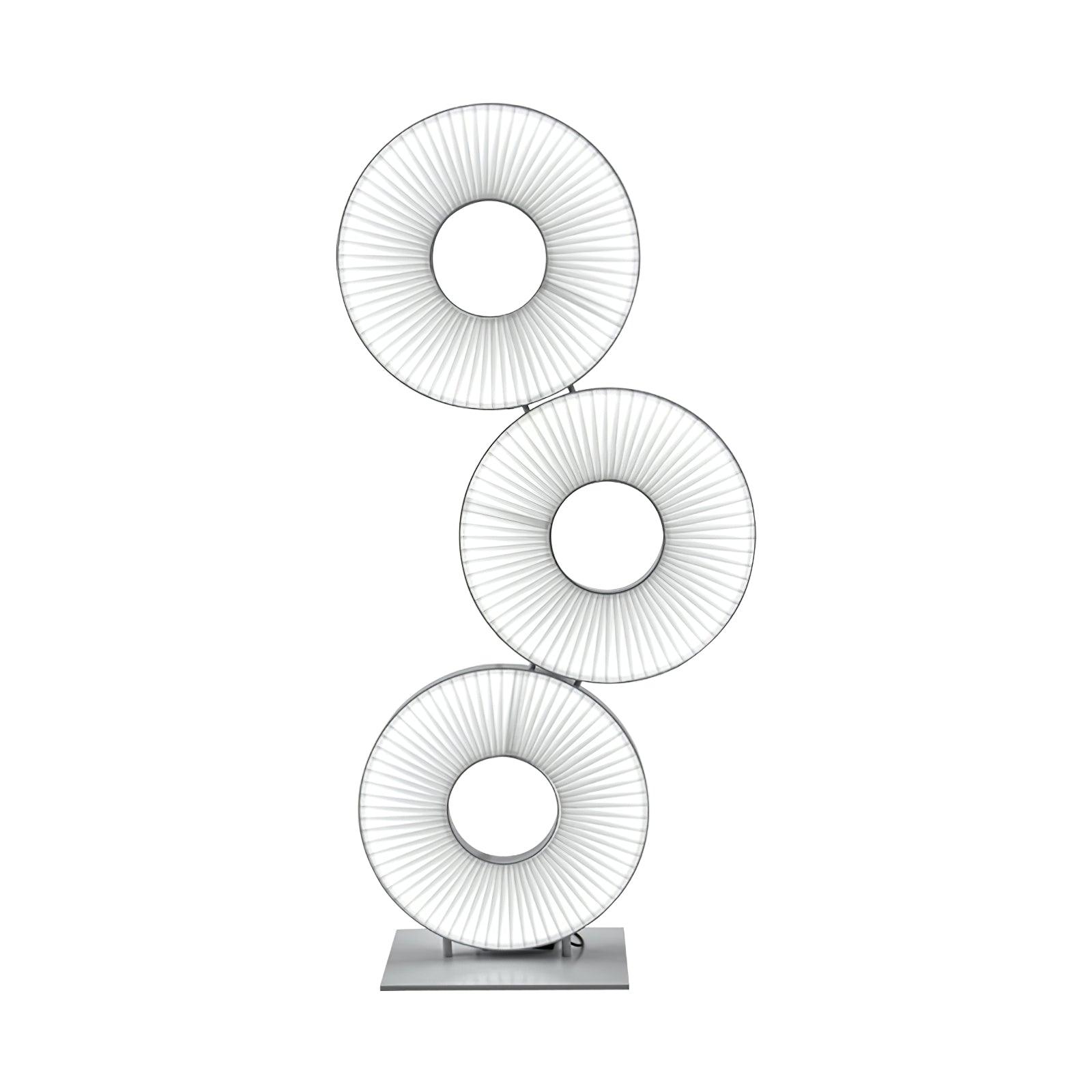 Modern Iris Totem LED Floor Lamp with Large Fabric Shade for Living Room Indoor Sunshine Lighting