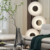 Modern Iris Totem LED Floor Lamp with Large Fabric Shade for Living Room Indoor Sunshine Lighting