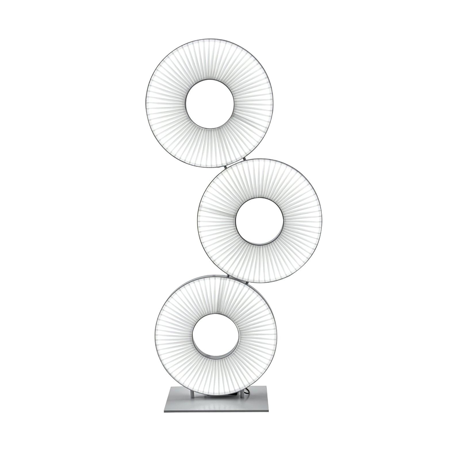 Modern Iris Totem LED Floor Lamp with Large Fabric Shade for Living Room Indoor Sunshine Lighting