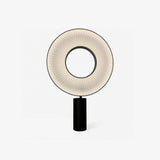 Iris Minimalist LED Portable Table Lamp Modern Fabric Shade Bedside Desk Light Black