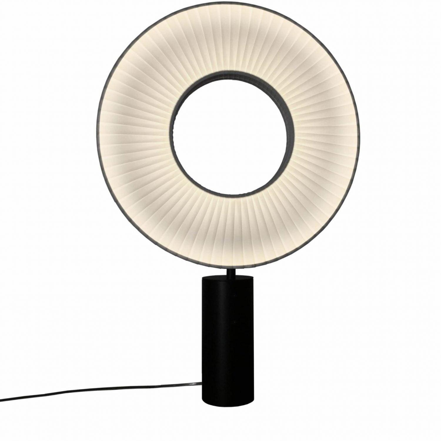 Iris Minimalist LED Portable Table Lamp Modern Fabric Shade Bedside Desk Light Black
