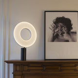 Iris Minimalist LED Portable Table Lamp Modern Fabric Shade Bedside Desk Light Black