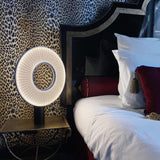 Iris Minimalist LED Portable Table Lamp Modern Fabric Shade Bedside Desk Light Black