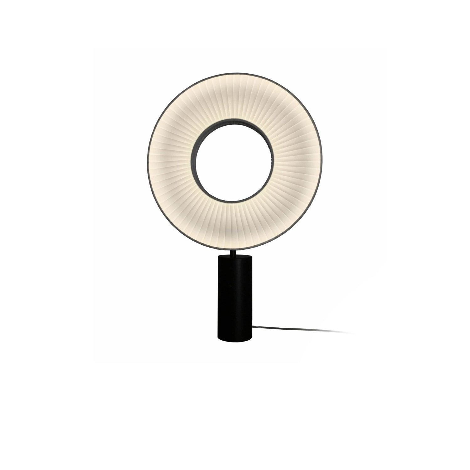 Iris Minimalist LED Portable Table Lamp Modern Fabric Shade Bedside Desk Light Black