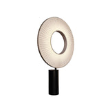 Iris Minimalist LED Portable Table Lamp Modern Fabric Shade Bedside Desk Light Black