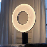 Iris Minimalist LED Portable Table Lamp Modern Fabric Shade Bedside Desk Light Black