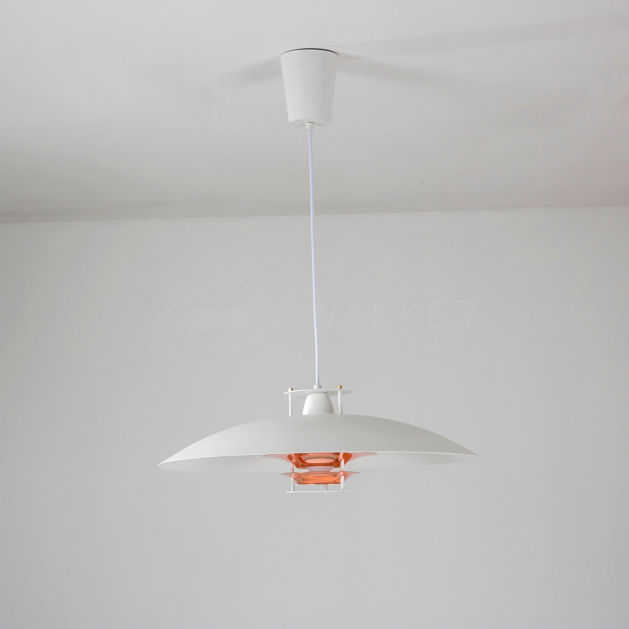 Modern Aluminum Disk Pendant Light Minimalist White and Blue Nordic Hanging Lamp