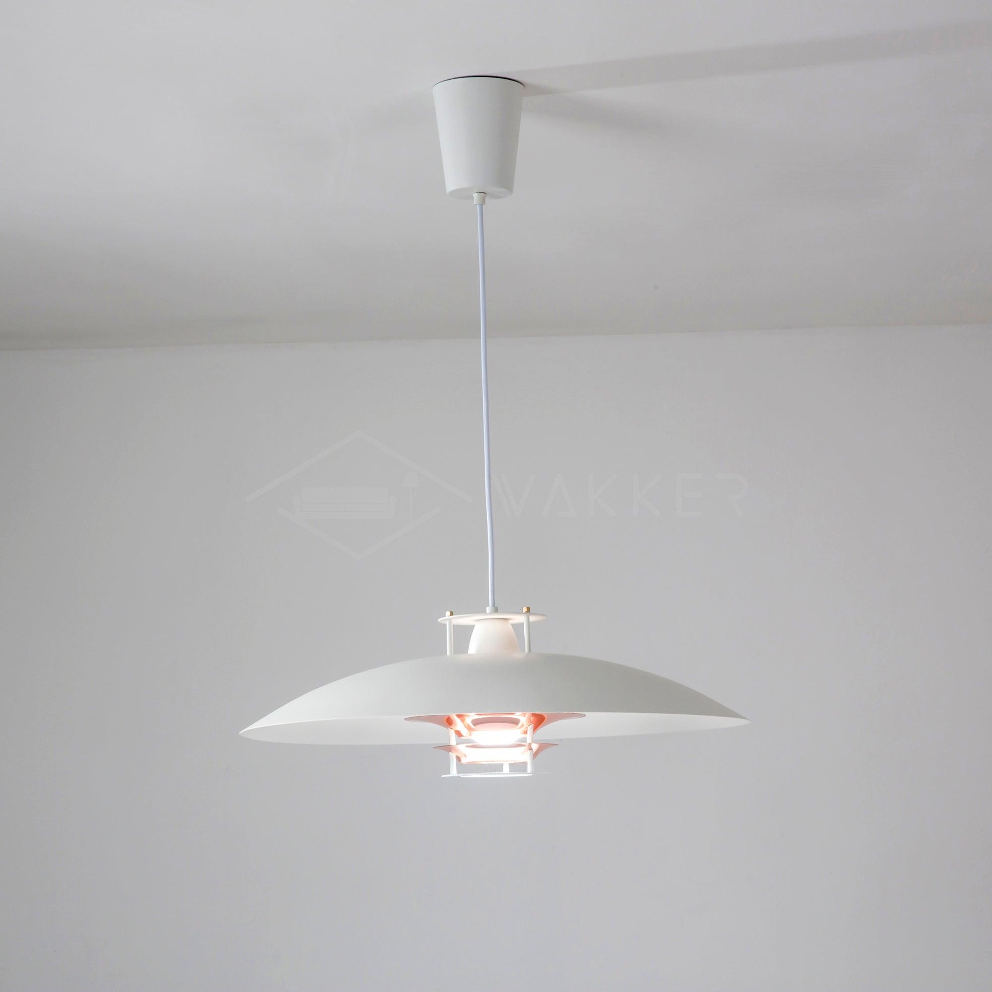 Modern Aluminum Disk Pendant Light Minimalist White and Blue Nordic Hanging Lamp