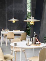 Modern Aluminum Disk Pendant Light Minimalist White and Blue Nordic Hanging Lamp