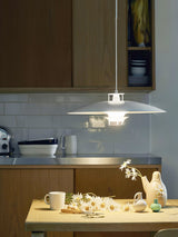 Modern Aluminum Disk Pendant Light Minimalist White and Blue Nordic Hanging Lamp