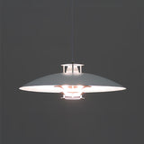 Modern Aluminum Disk Pendant Light Minimalist White and Blue Nordic Hanging Lamp