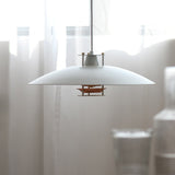 Modern Aluminum Disk Pendant Light Minimalist White and Blue Nordic Hanging Lamp