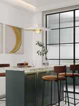 Modern Aluminum Disk Pendant Light Minimalist White and Blue Nordic Hanging Lamp