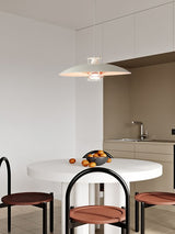Modern Aluminum Disk Pendant Light Minimalist White and Blue Nordic Hanging Lamp