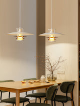 Modern Aluminum Disk Pendant Light Minimalist White and Blue Nordic Hanging Lamp