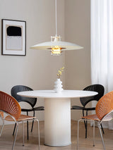 Modern Aluminum Disk Pendant Light Minimalist White and Blue Nordic Hanging Lamp