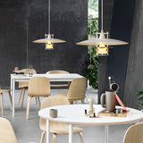 Modern Aluminum Disk Pendant Light Minimalist White and Blue Nordic Hanging Lamp