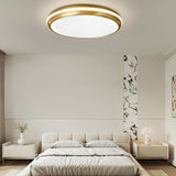 Jameson Modern Slim LED Flush Mount Ceiling Light Brass and Acrylic Fixture