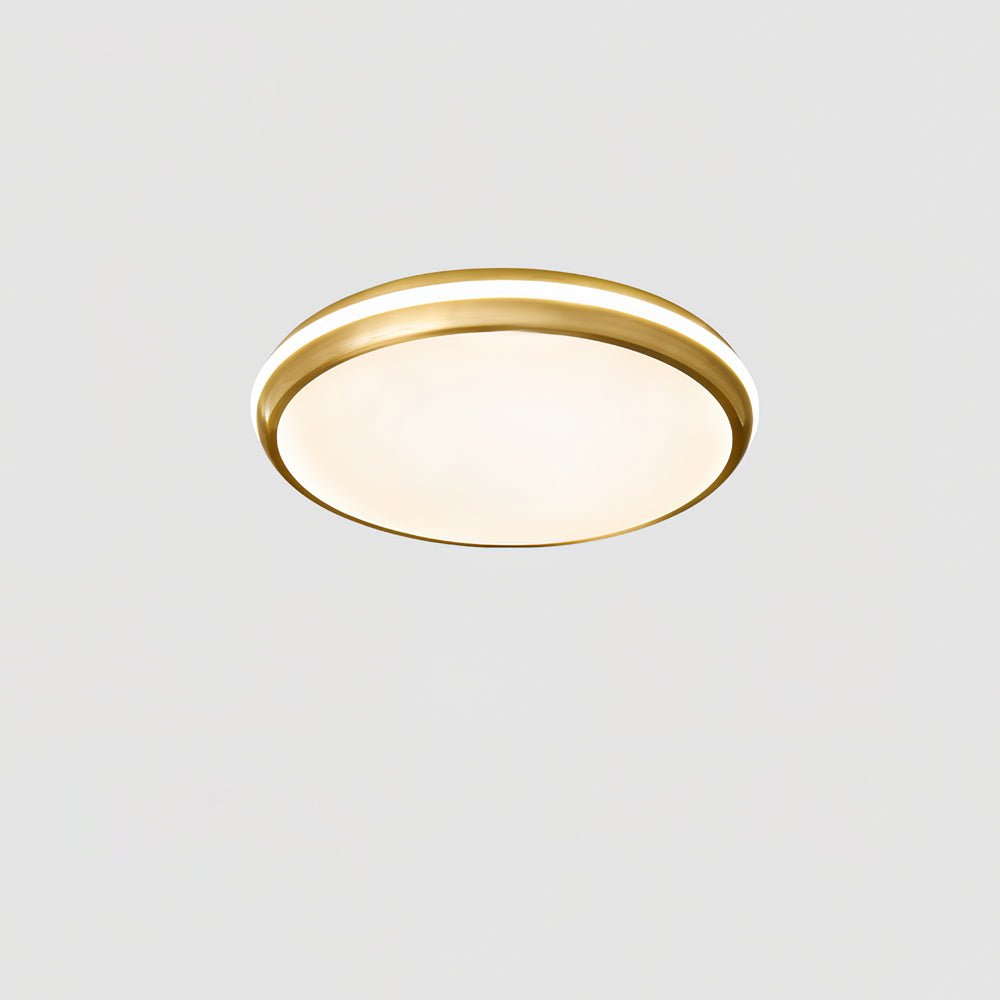 Jameson Modern Slim LED Flush Mount Ceiling Light Brass and Acrylic Fixture