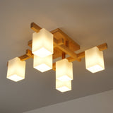 modern-japanese-square-wood-ceiling-light-fixture-with-glass-shades-for-living-room