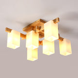 modern-japanese-square-wood-ceiling-light-fixture-with-glass-shades-for-living-room